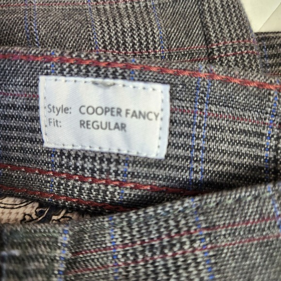 Brax Pants Mens 36x30 (tag 36x32) Gray Glen Plaid Cooper Fancy 5 Pocket Chino - Picture 12 of 16